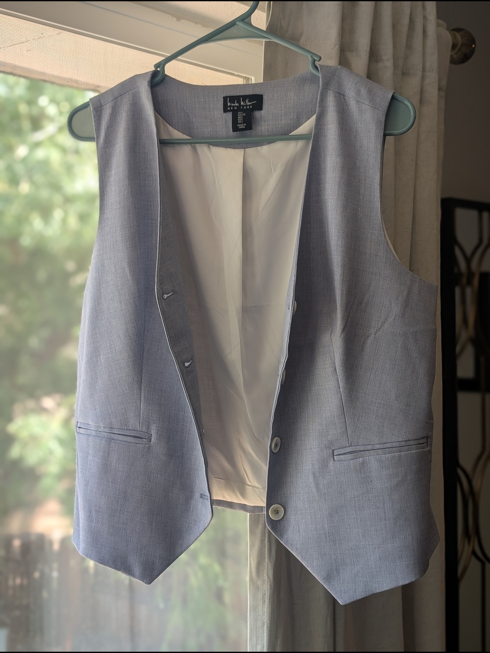 Light Blue Tailored Womens Vest